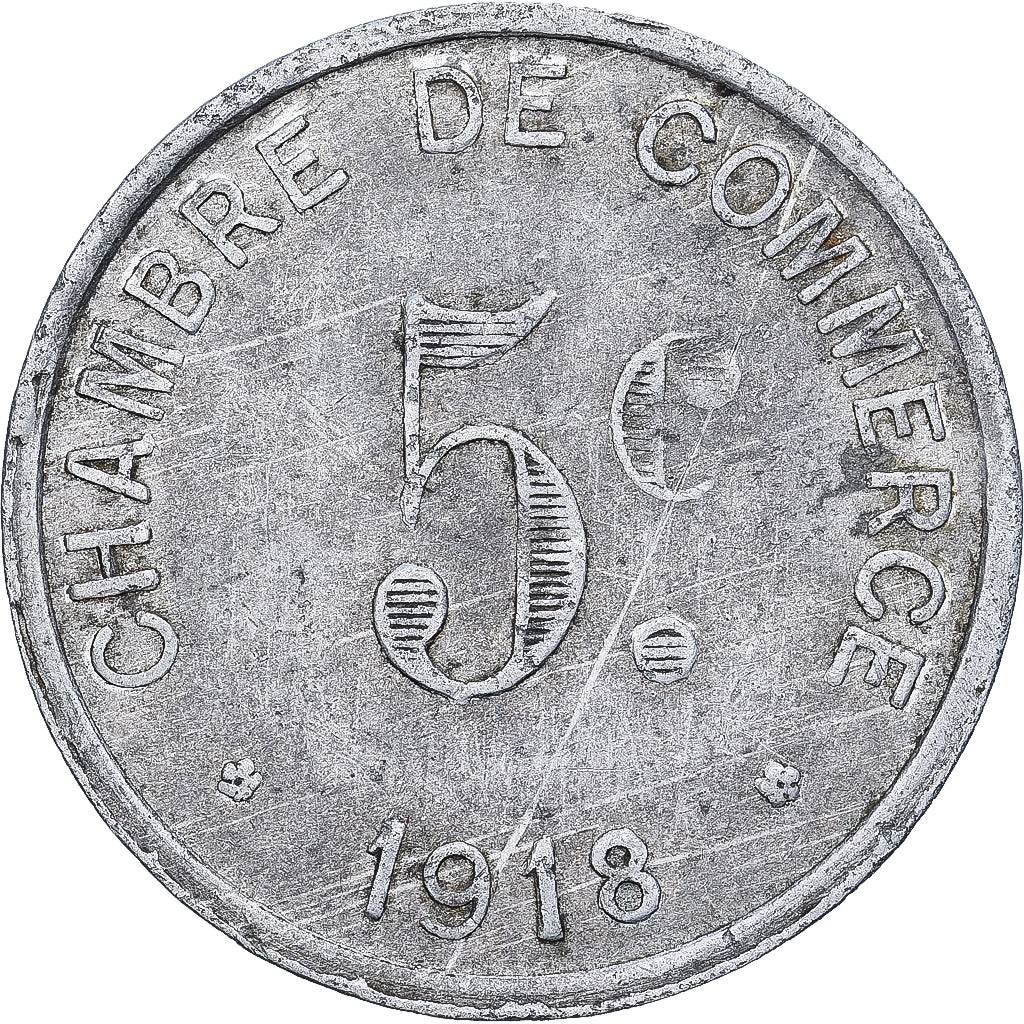 Coin, France, Chambre de commerce, 5 Centimes, 1918, AU(50-53), Aluminium