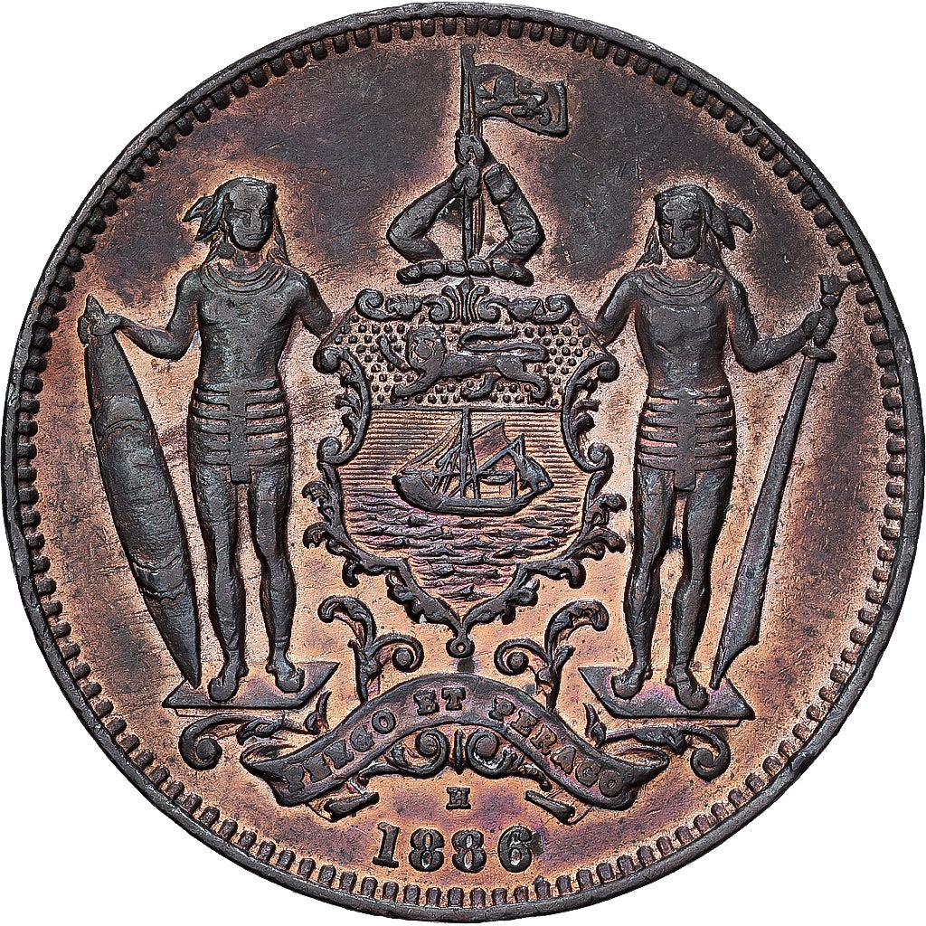Coin, BRITISH NORTH BORNEO, Cent, 1886, Heaton, Birmingham, EF(40-45), Bronze