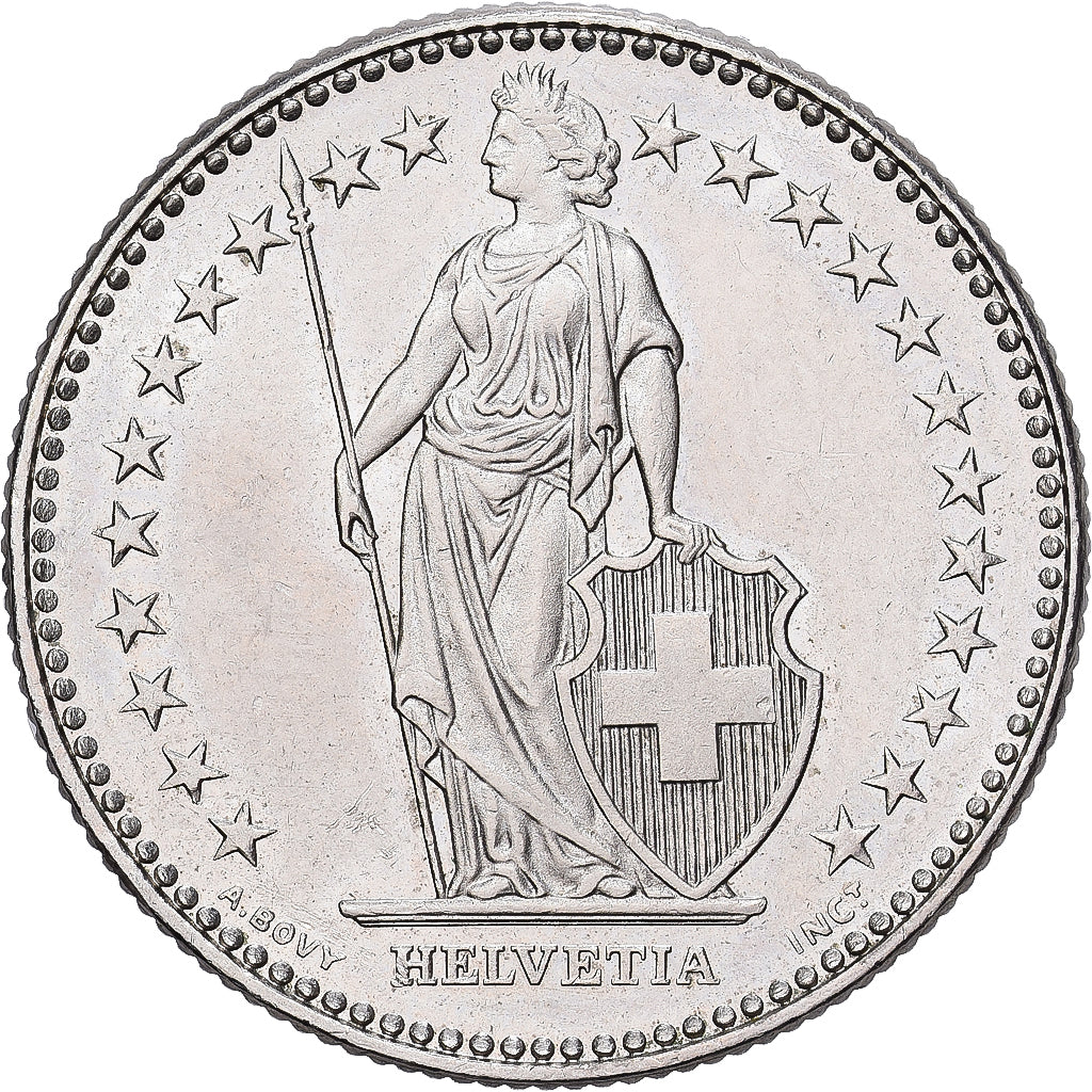 Moneta, Szwajcaria, 2 Francs, 1988, Bern, MS(64), Miedź-Nikiel, KM:21a.3