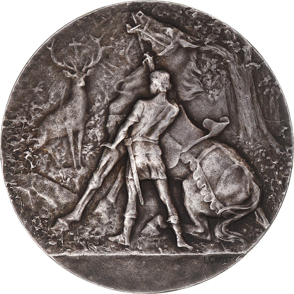 France, Médaille, Saint Hubert-Club de France, 1910, Cariat, TTB+, Argent