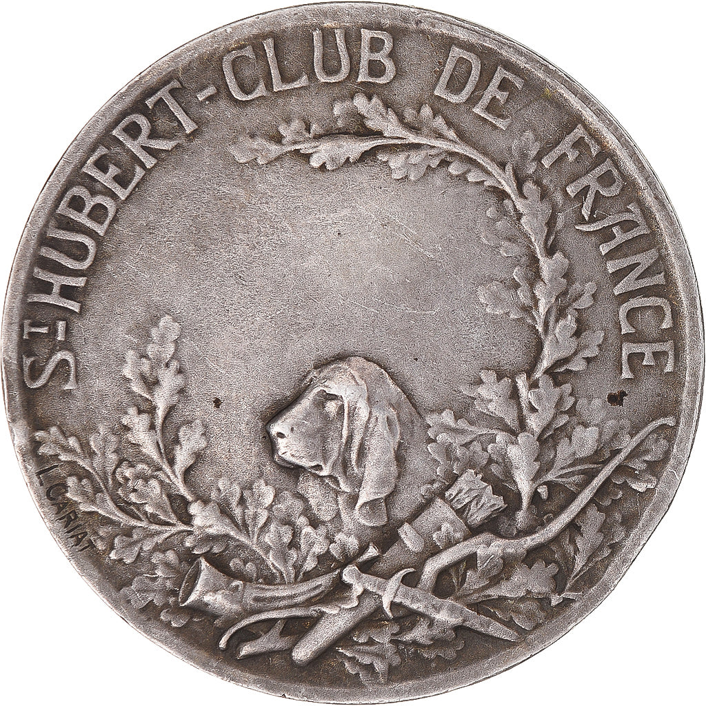 France, Médaille, Saint Hubert-Club de France, 1910, Cariat, TTB+, Argent