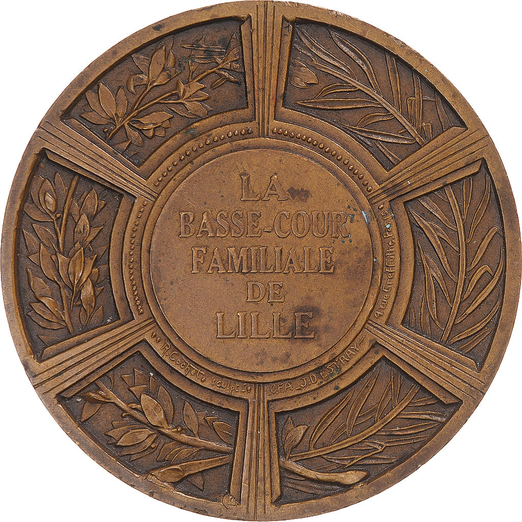 Frankreich, Medaille, Agriculture and Horticulture, Femme de face jouant avec