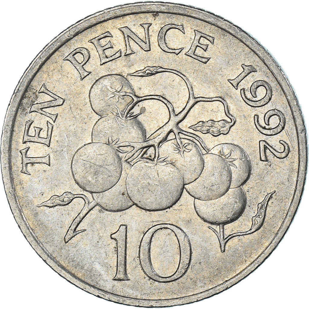 Coin, Guernsey, 10 Pence, 1992