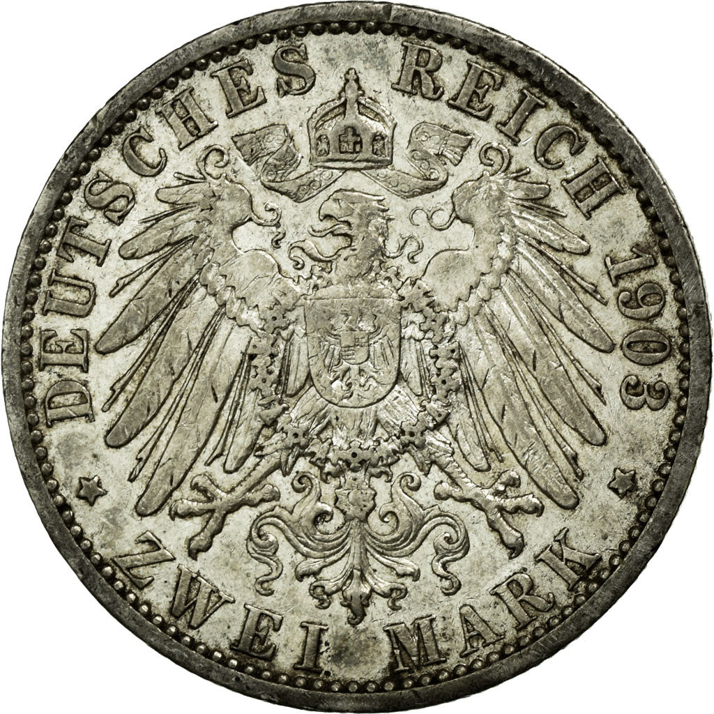 Coin, German States, PRUSSIA, Wilhelm II, 2 Mark, 1903, Berlin, AU(50-53)