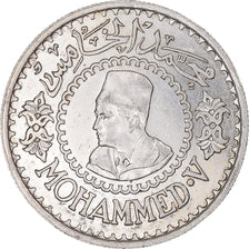 Coin, Morocco, Mohammed V, 500 Francs, 1956, Paris, AU(55-58), Silver, KM:54