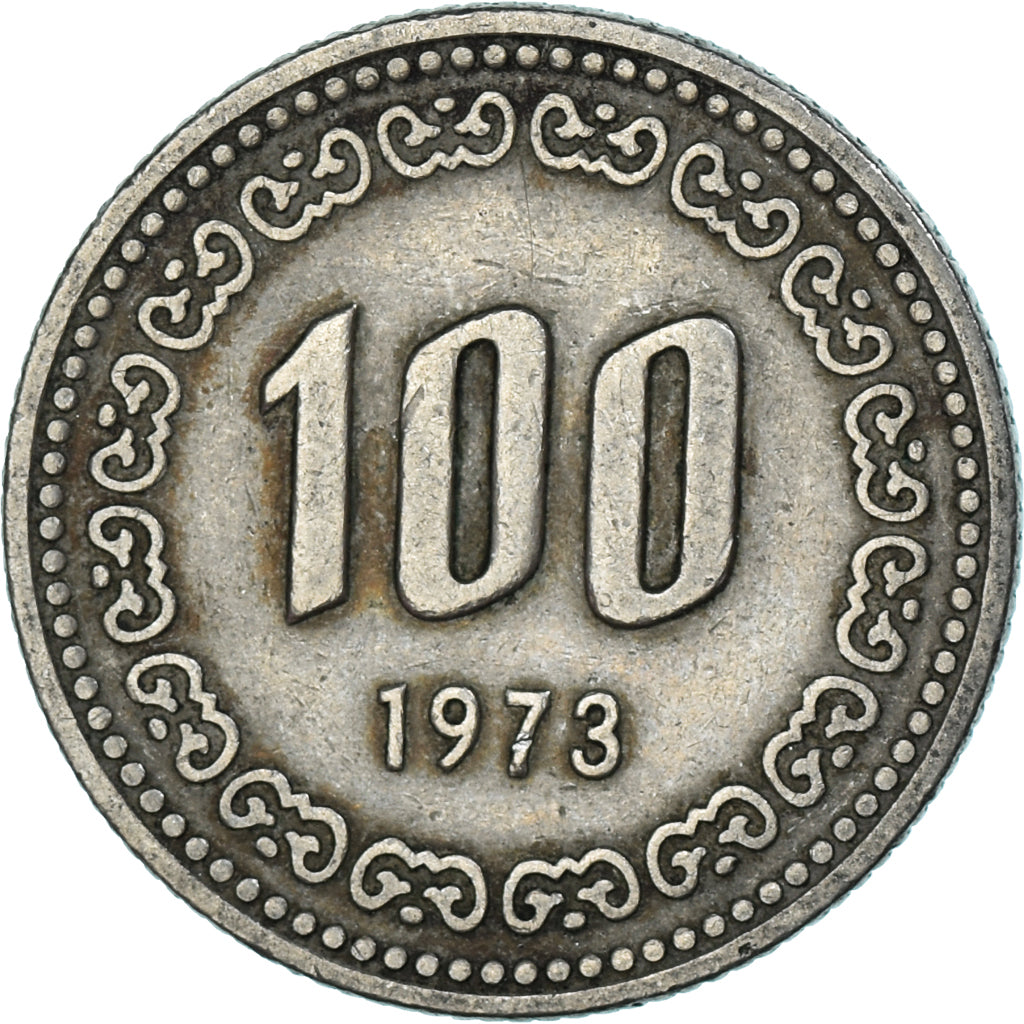 Moeda, COREIA - SUL, 100 Won, 1973