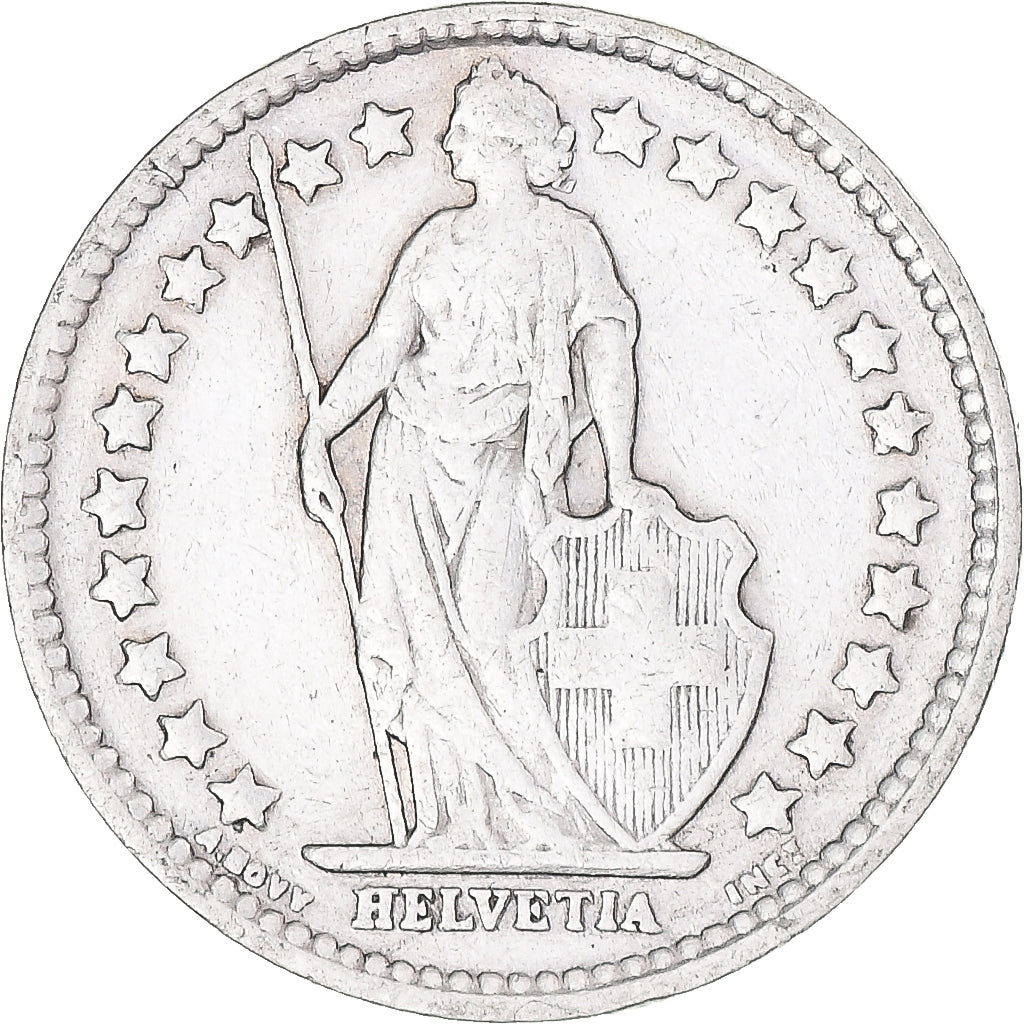 Moneta, Szwajcaria, 1/2 Franc, 1929, Bern, EF(40-45), Srebro, KM:23