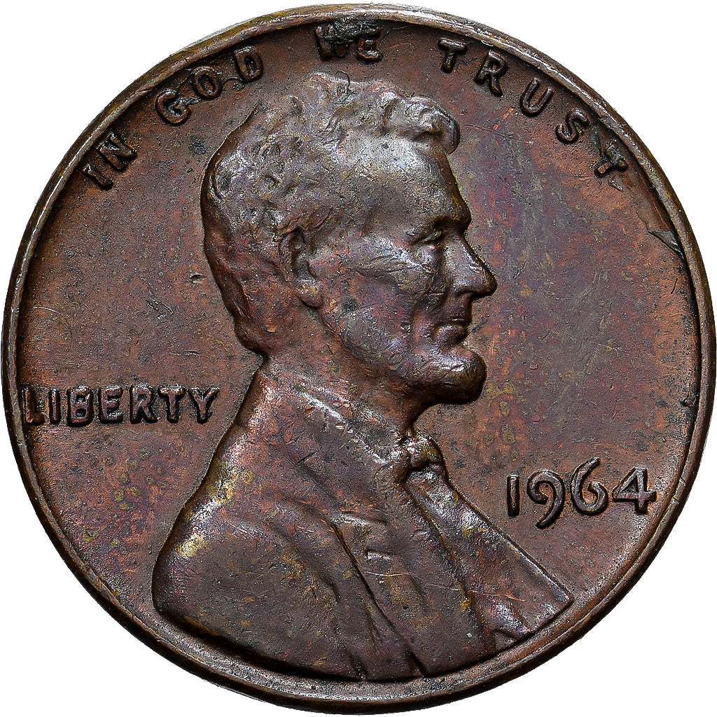 Moneda, Estados Unidos, Lincoln Cent, Cent, 1964, Philadelphia, BC+, Latón