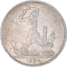 Coin, Russia, 50 Kopeks, 1924, EF(40-45), Silver, KM:89.1