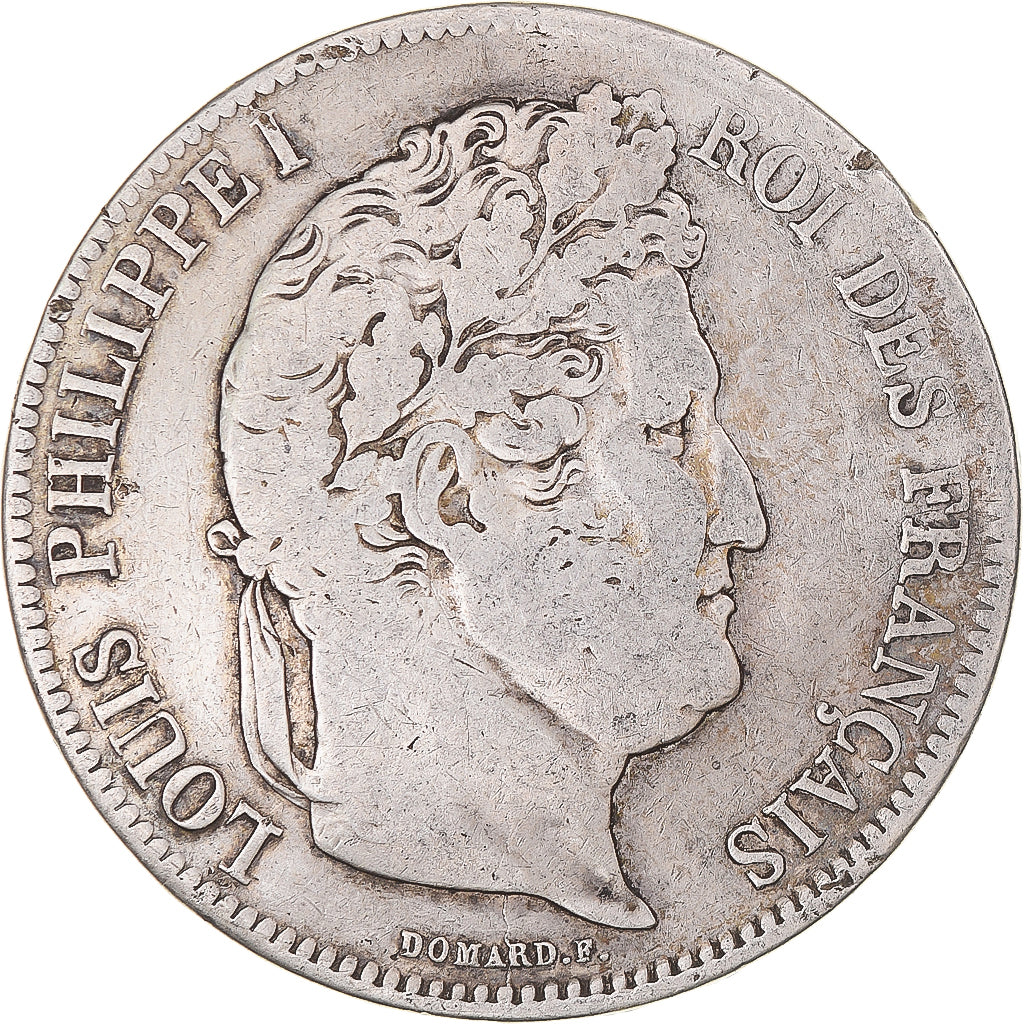 Coin, France, Louis-Philippe, 5 Francs, 1834, Marseille, F(12-15), Silver