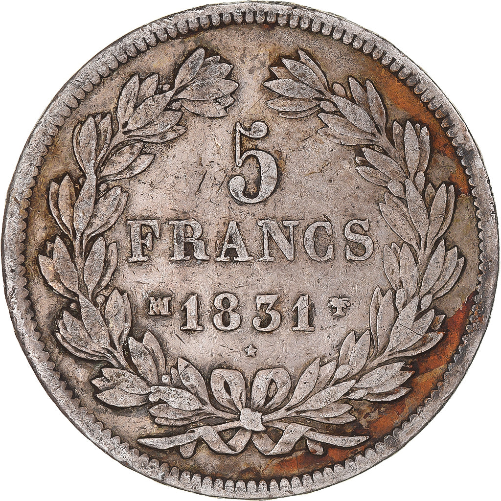 Coin, France, Louis-Philippe, 5 Francs, 1831, Marseille, VF(20-25), Silver