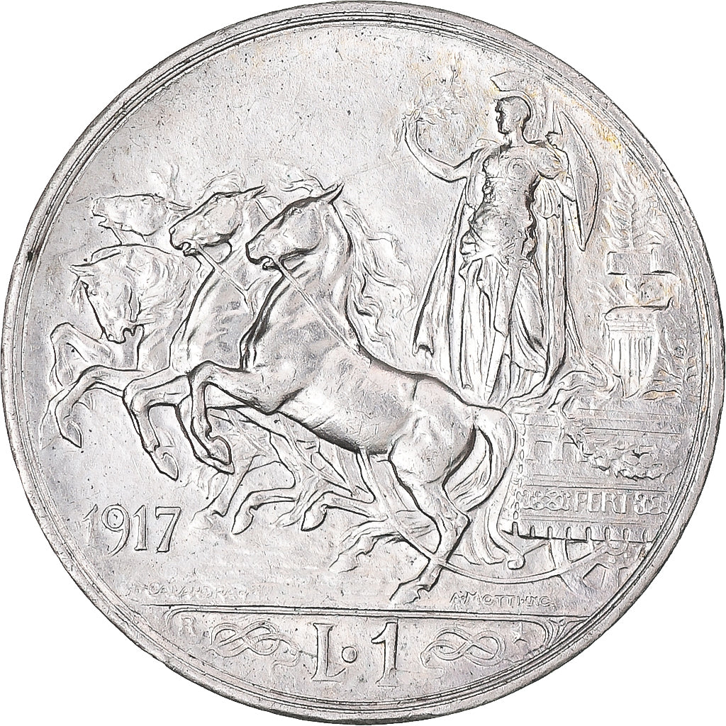 Munten, Italië, Vittorio Emanuele III, Lira, 1917, Rome, PR, Zilver, KM:57