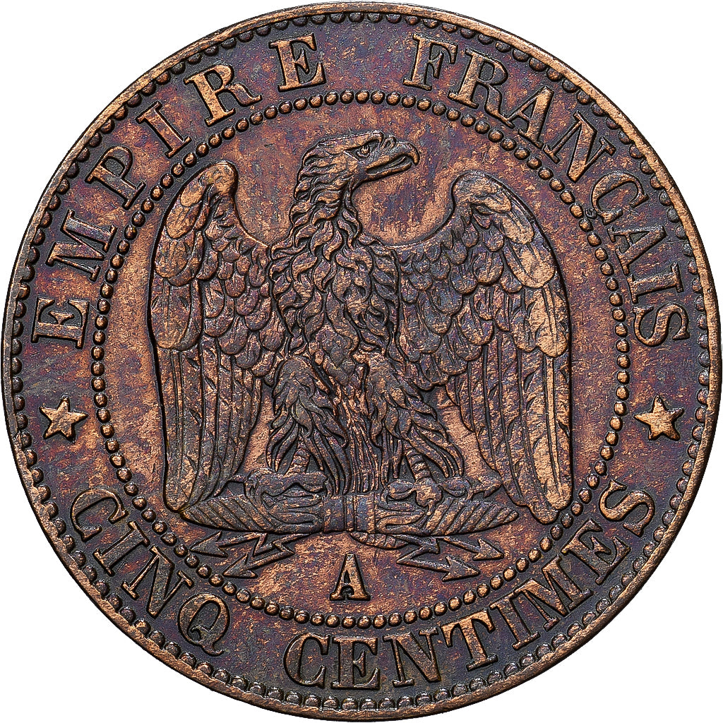 Monnaie, France, Napoleon III, 5 Centimes, 1856, Paris, SUP, Bronze