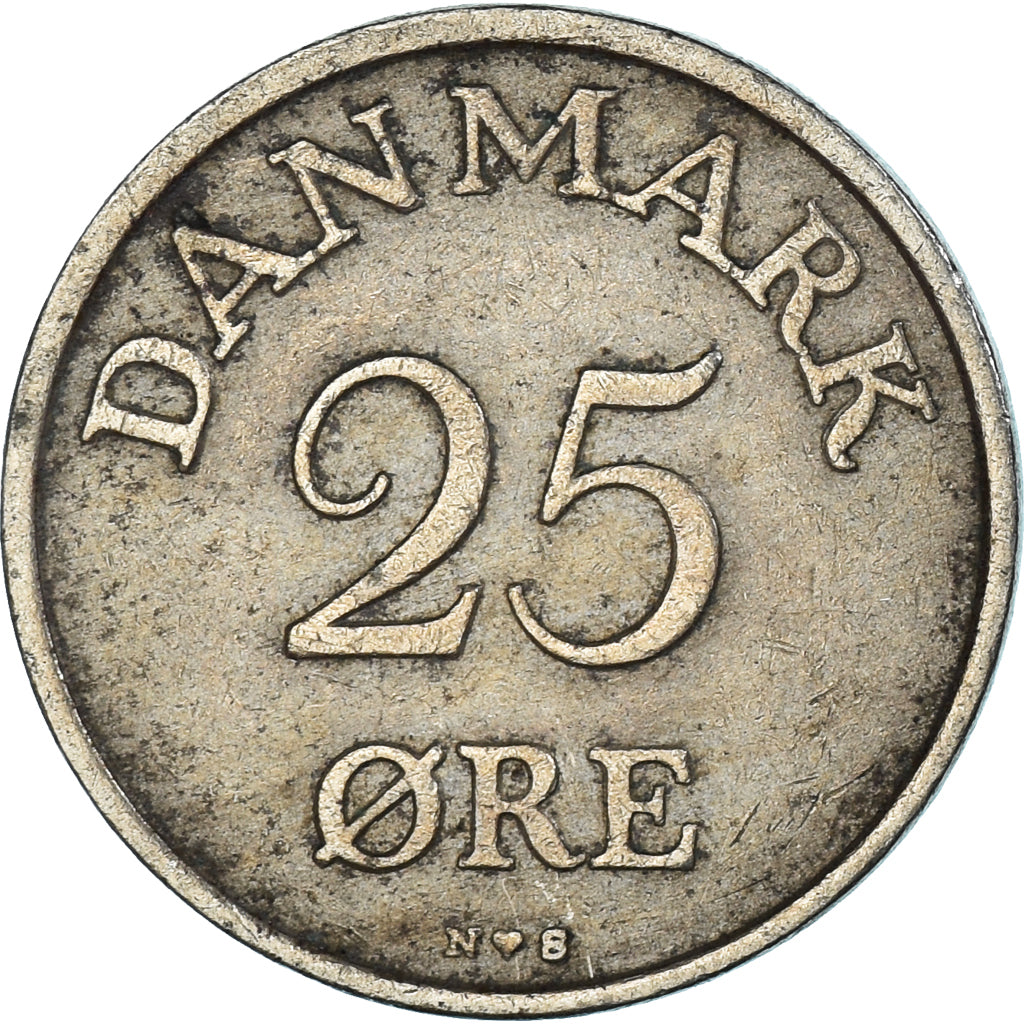 Moneda, Dinamarca, 25 Öre, 1955