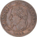 Coin, France, Napoleon III, 2 Centimes, 1862, Paris, AU(50-53), Bronze
