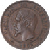 Moeda, França, Napoleon III, 10 Centimes, 1855, Lille, EF(40-45), Bronze