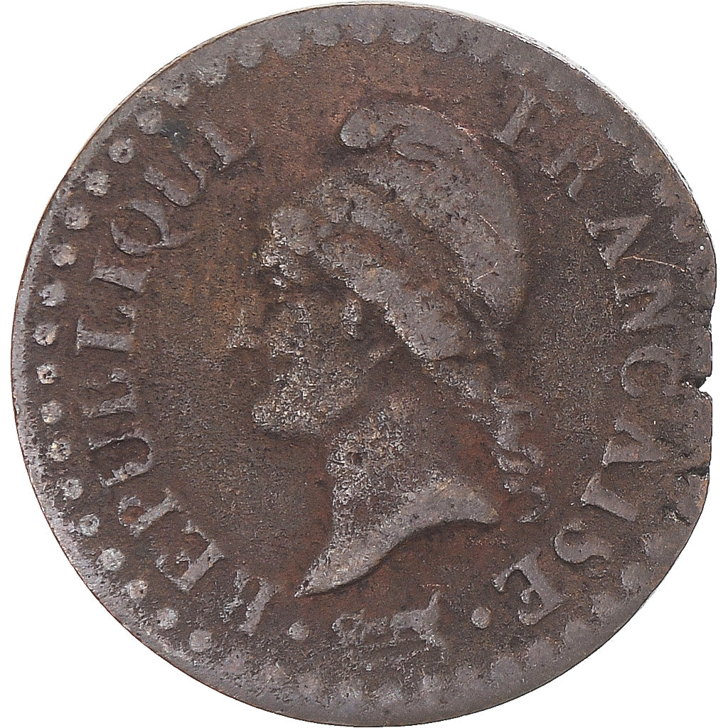 Moeda, França, Dupré, Centime, AN 6, Paris, F(12-15), Bronze, KM:646