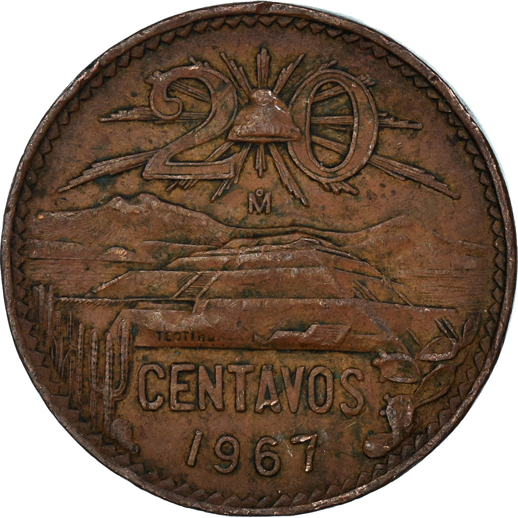 Moeda, México, 20 Centavos, 1967