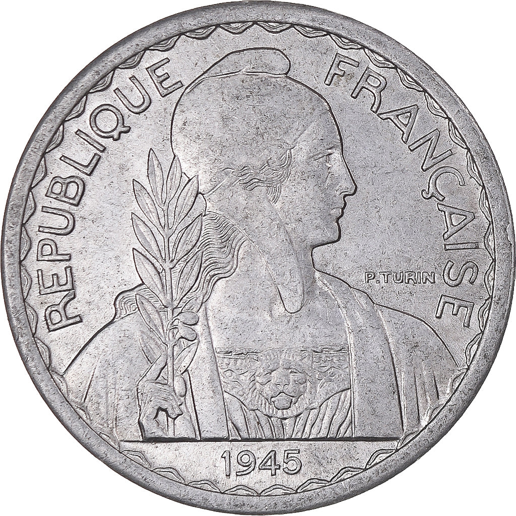 Coin, FRENCH INDO-CHINA, 20 Cents, 1945, Castelsarrasin, AU(50-53), Aluminum