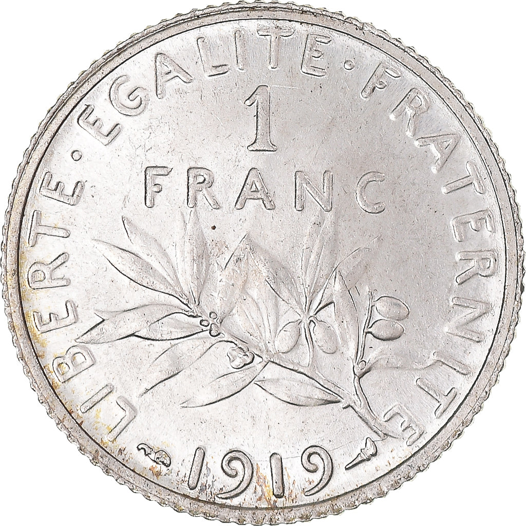 Münze, Frankreich, Semeuse, Franc, 1919, Paris, VZ+, Silber, KM:844.1