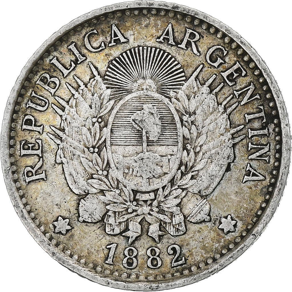 Coin, Argentina, 10 Centavos, 1882, VF(30-35), Silver, KM:26