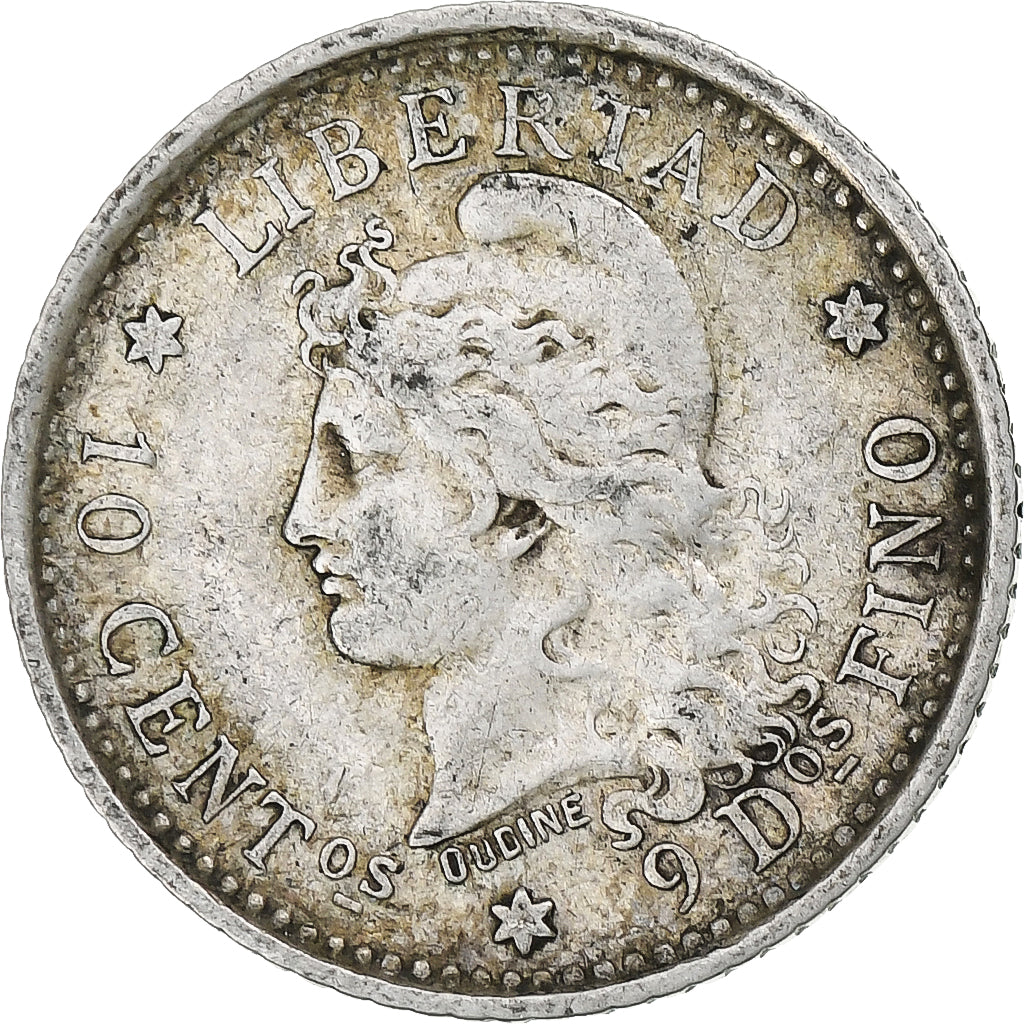 Coin, Argentina, 10 Centavos, 1882, VF(30-35), Silver, KM:26