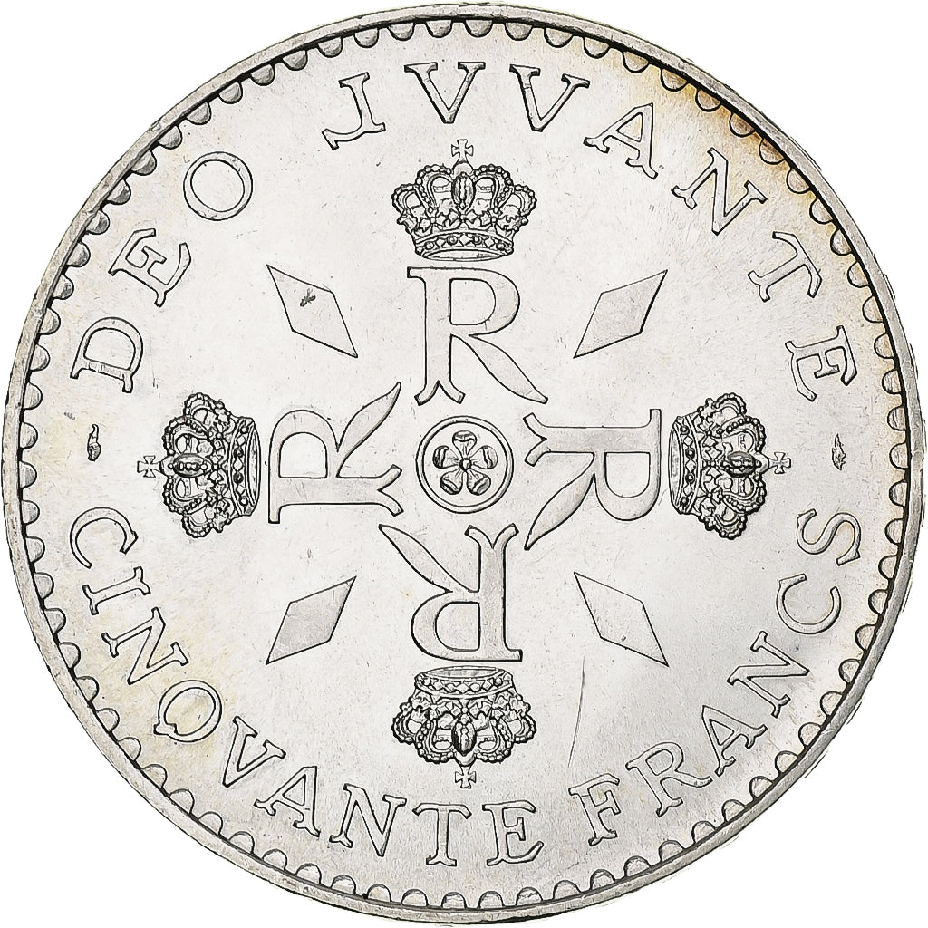 Coin, Monaco, Rainier III, 50 Francs, 1974, MS(63), Silver, KM:152.1