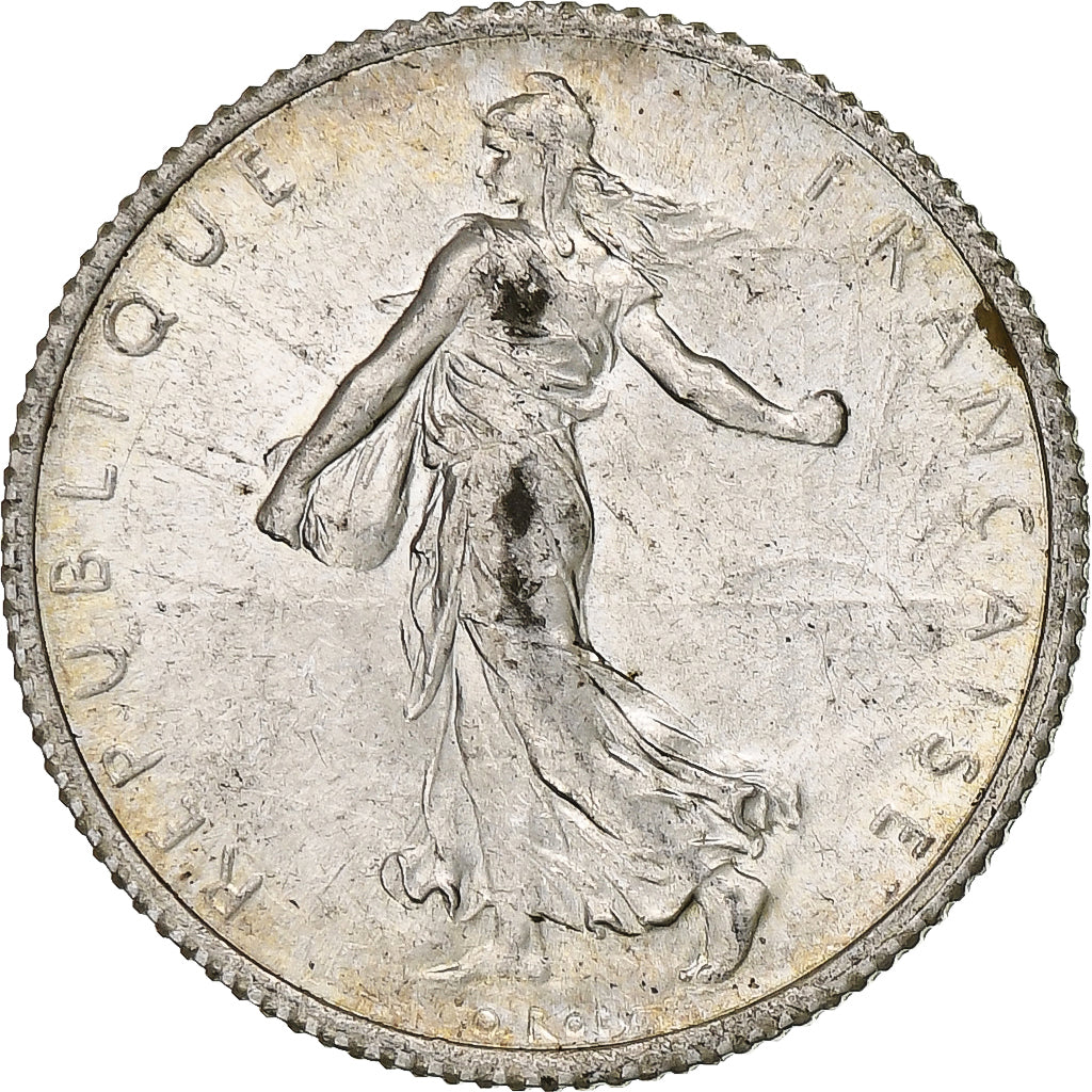 France, Semeuse, Franc, 1918, Paris, TTB, Argent, Gadoury:532, KM:844.1, Le