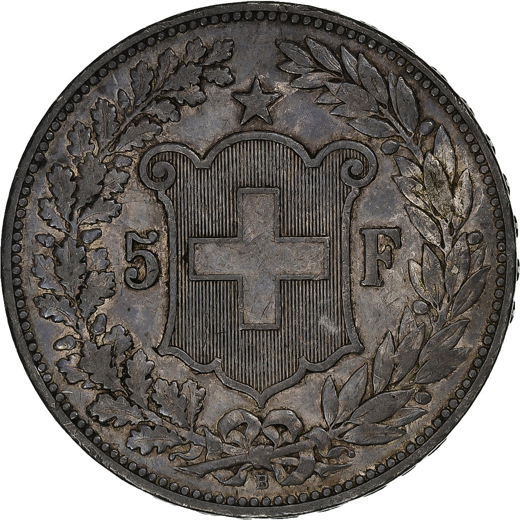 Switzerland, 5 Francs, 1892, Bern, EF(40-45), Silver, KM:34