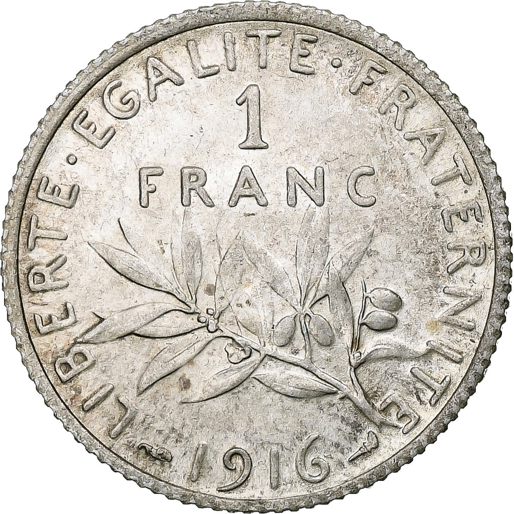France, Semeuse, Franc, 1916, Paris, SUP+, Argent, Gadoury:467, KM:844.1, Le