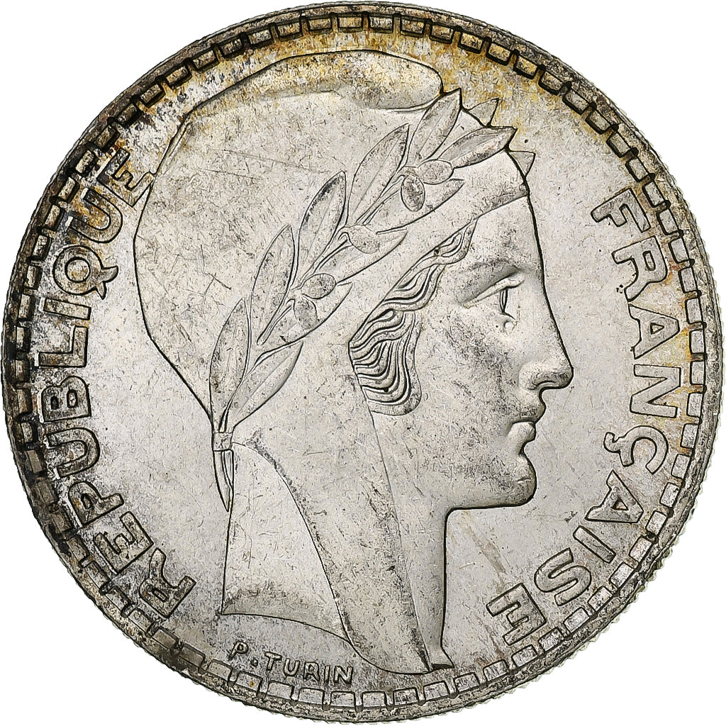 Francia, Turin, 20 Francs, 1938, Paris, MBC, Plata, KM:879, Gadoury:852, Le