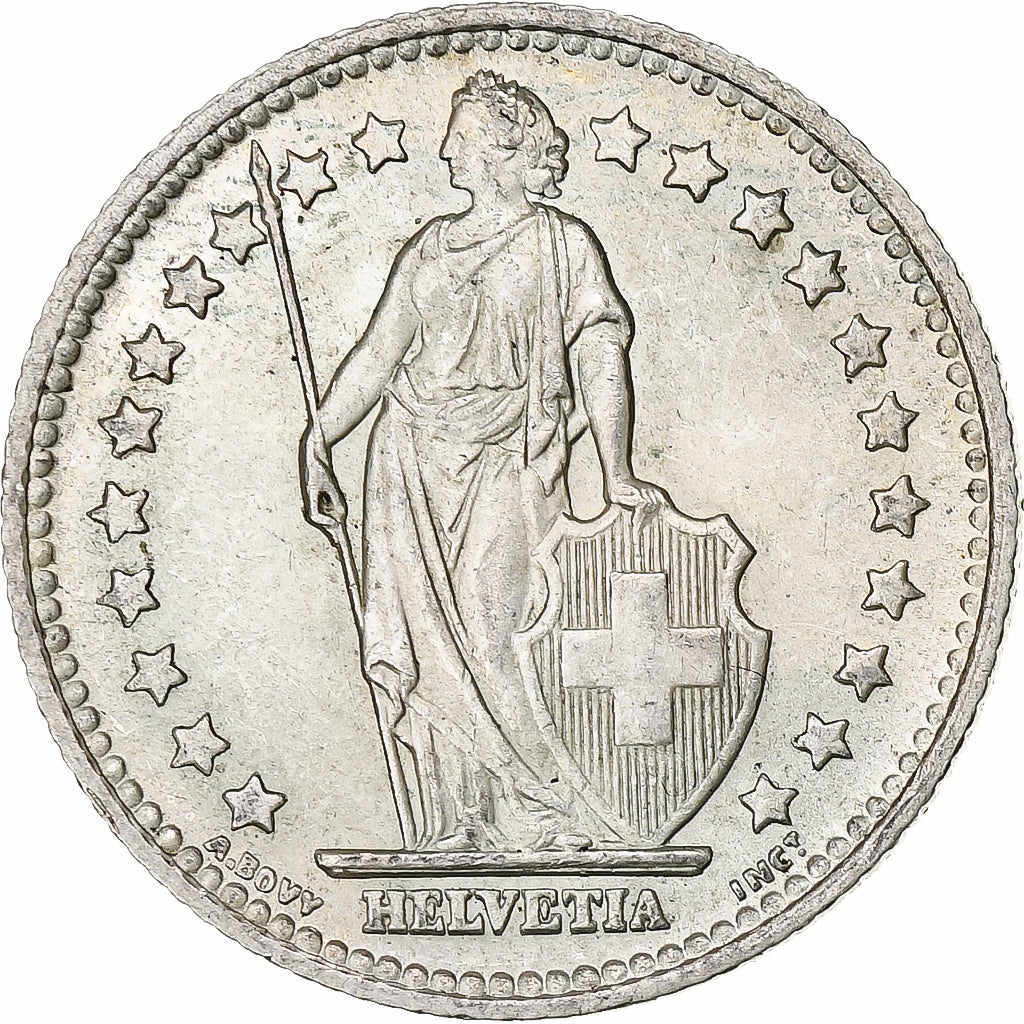 Switzerland, Franc, 1944, Bern, AU(55-58), Silver, KM:24