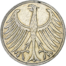 GERMANY - FEDERAL REPUBLIC, 5 Mark, 1951, Hamburg, EF(40-45), Silver, KM:112.1