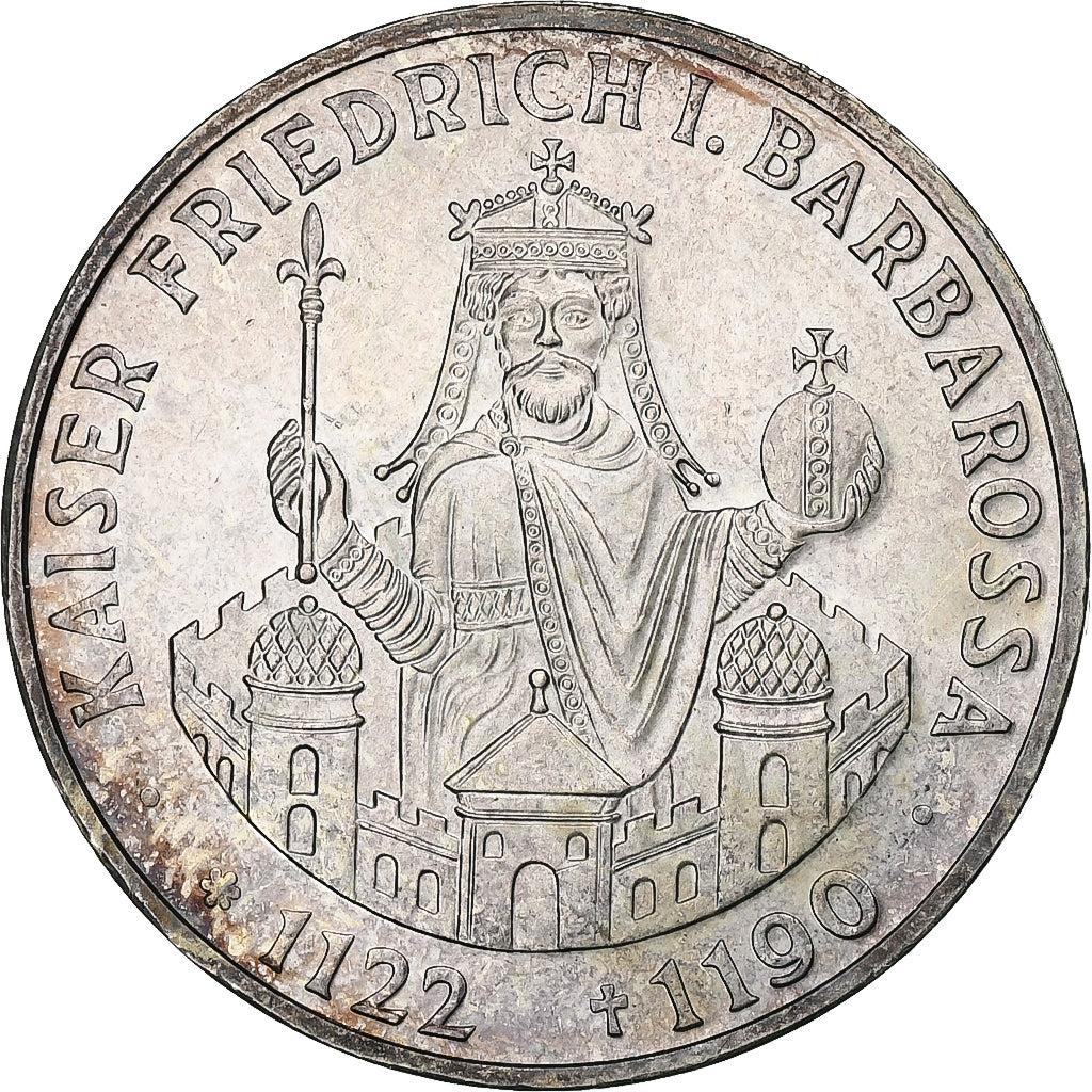 ALEMANIA - REPÚBLICA FEDERAL, 10 Mark, 1990, Stuttgart, Germany, SC, Plata
