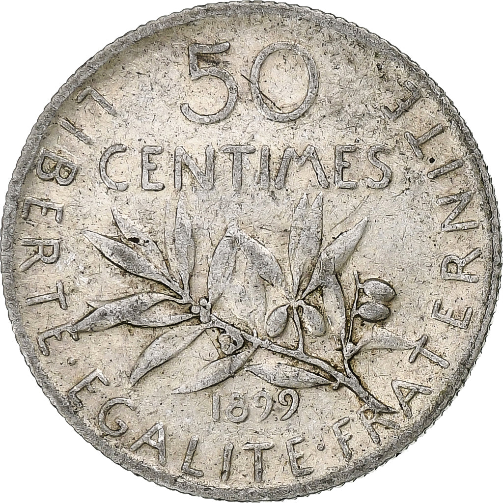 Coin, France, Semeuse, 50 Centimes, 1899, Paris, VF(30-35), Silver, KM:854