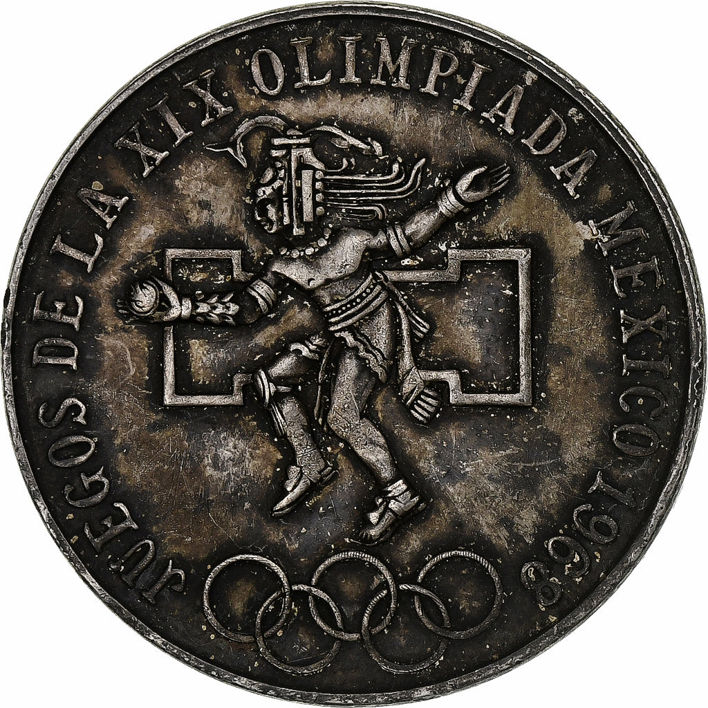 Mexico, 25 Pesos, 1968, Mexico City, AU(50-53), Silver, KM:479.1