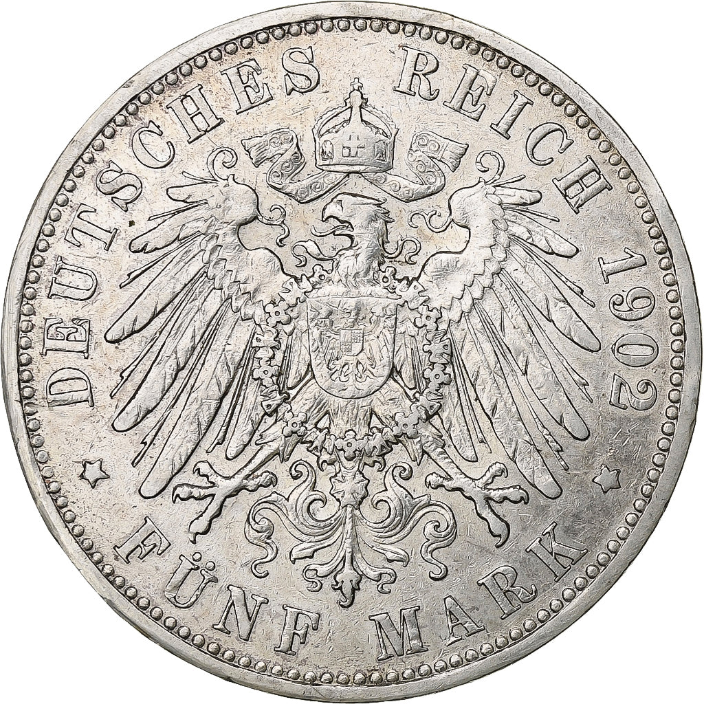 German States, PRUSSIA, Wilhelm II, 5 Mark, 1902, Berlin, EF(40-45), KM 523