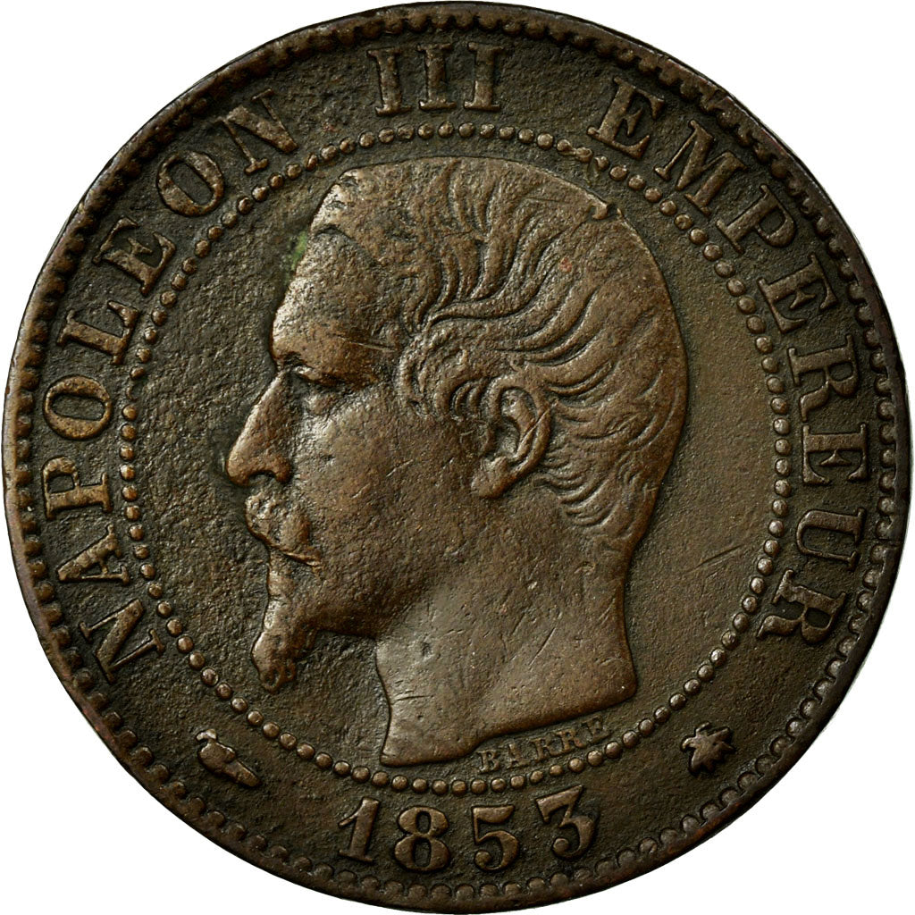Moneta, Francia, Napoleon III, Napoléon III, 5 Centimes, 1853, Strasbourg, MB+