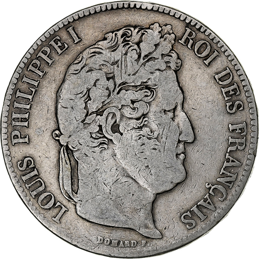 France, 5 Francs, Louis-Philippe, 1837, Paris, Silver, VF(20-25), Gadoury:678