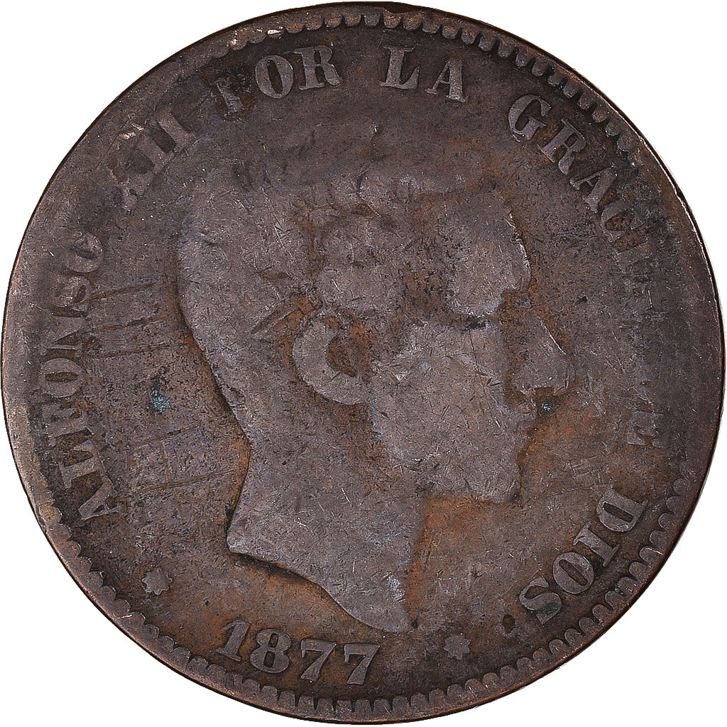 Münze, Spanien, 10 Centimos, 1877