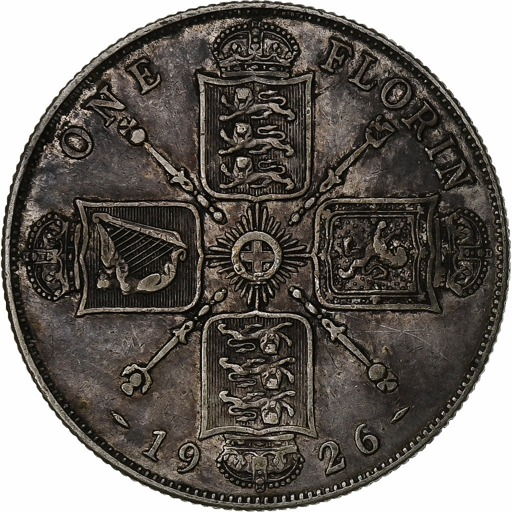 Great Britain, George V, Florin, 1926, British Royal Mint, Silver, VF(20-25)