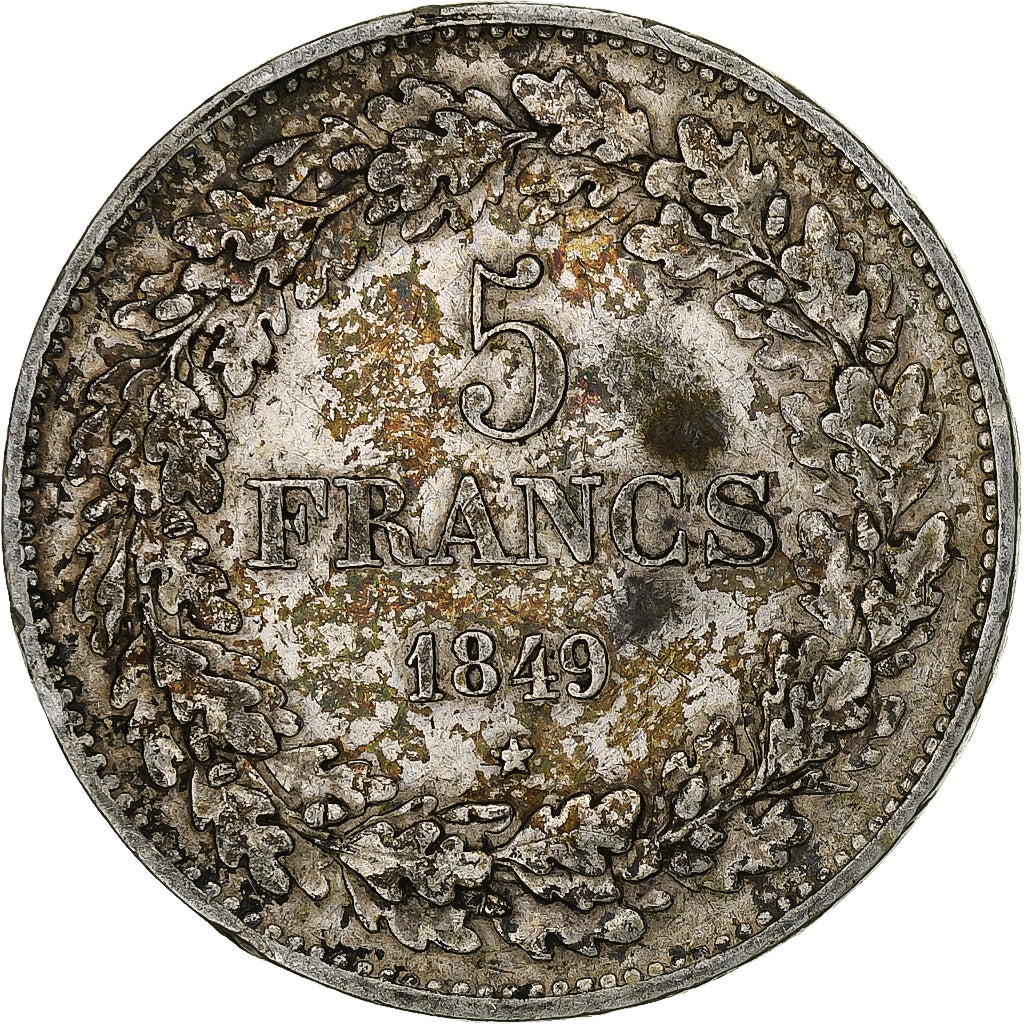 Belgium, Leopold I, 5 Francs, 1849, Brussels, Silver, EF(40-45), KM:3.2