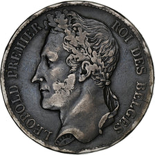 Belgium, Leopold I, 5 Francs, 1833, Brussels, Tranche B, Silver, VF(30-35)