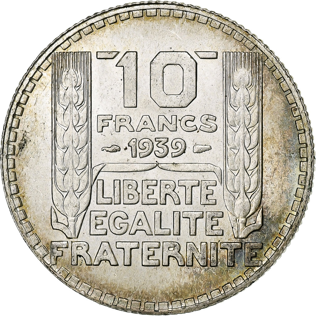 France, 10 Francs, Turin, 1939, Paris, Silver, AU(55-58), Gadoury:801, KM:878
