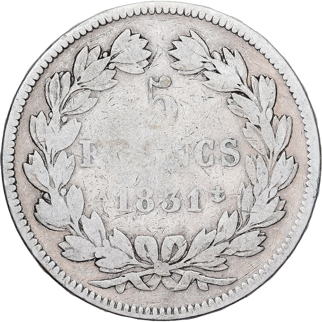Monnaie, France, Louis-Philippe, 5 Francs, 1831, Paris, B+, Argent