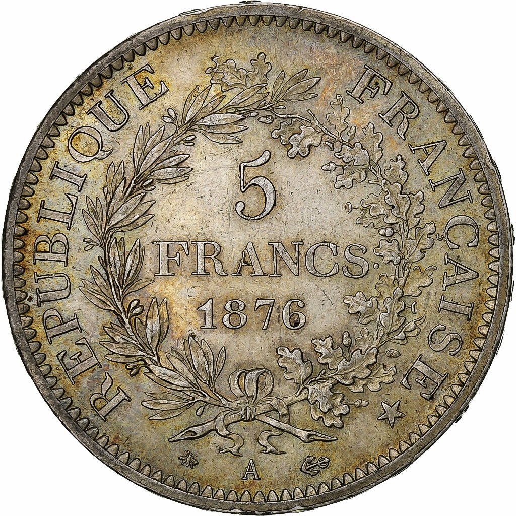 Francia, 5 Francs, Hercule, 1876, Paris, Plata, MBC, Gadoury:745a, KM:820.1