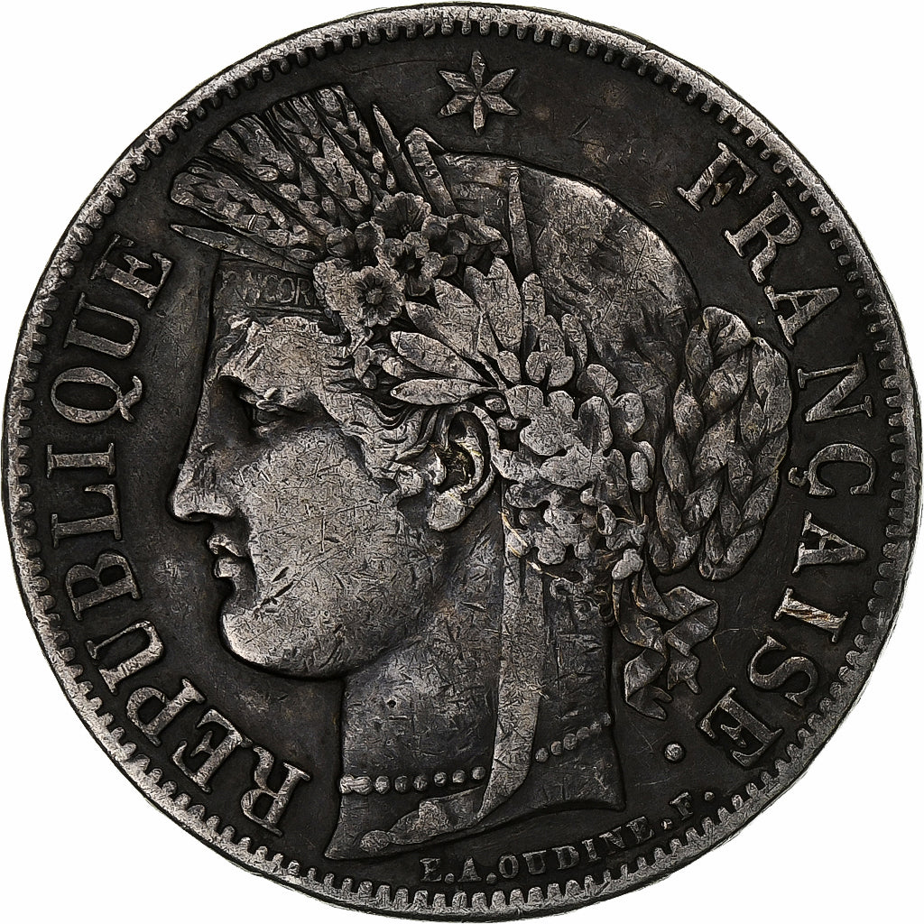 France, 5 Francs, Cérès, 1849, Paris, Silver, VF(30-35), Gadoury:719, KM:761.1