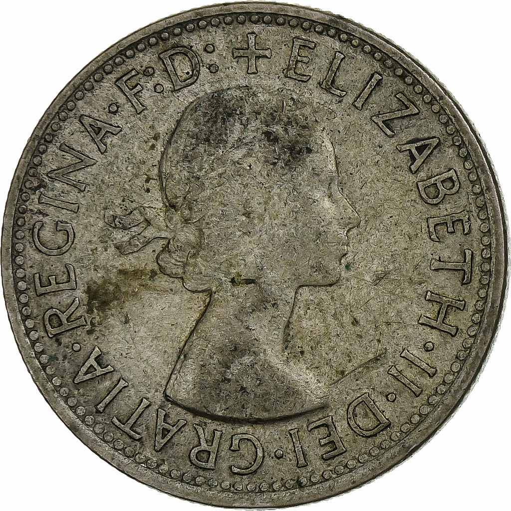 Australia, Elizabeth II, Florin, 1954, Melbourne, Silver, AU(50-53), KM:55