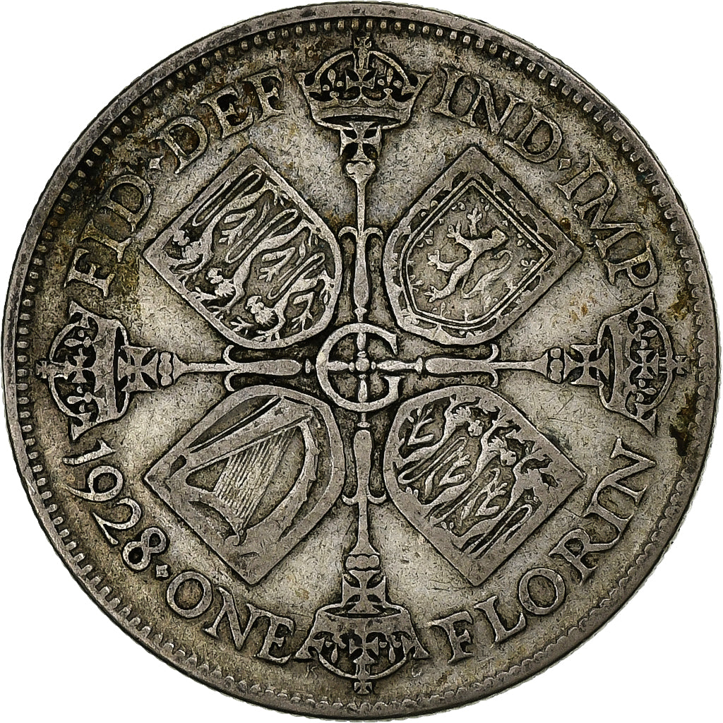 Great Britain, George V, Florin, 1928, Silver, VF(30-35), KM:834