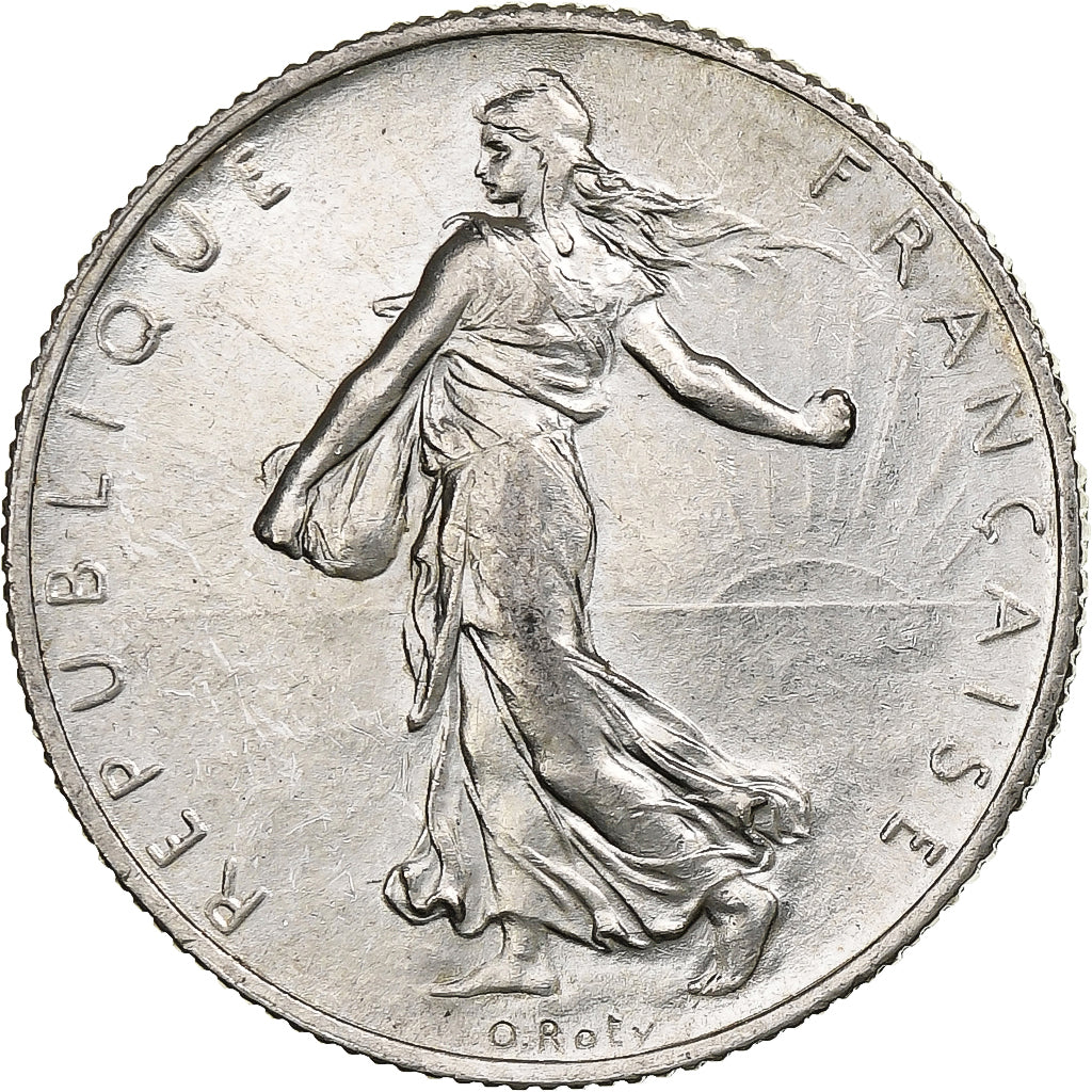France, 2 Francs, Semeuse, 1915, Paris, Silver, MS(63), Gadoury:532, KM:845.1